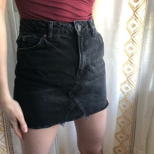 Black denim skirt